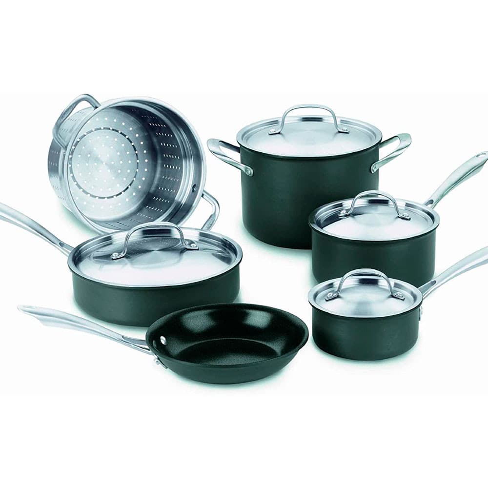 Anúncio: Jogo de Panelas Cuisinart GG-10 Antiaderente Ceramica Greengourmet Eco Preto – 10 Peças