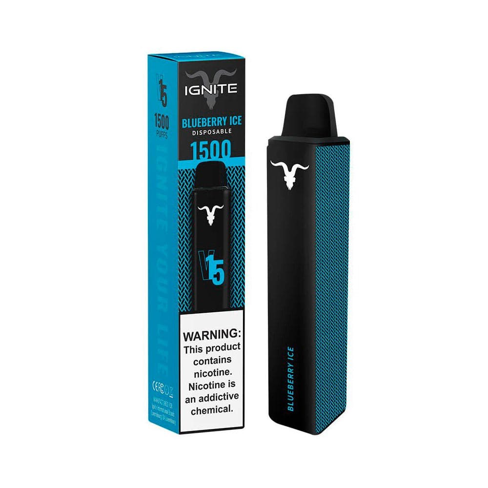 Anúncio: Vape Descartável Ignite V15 1500 Puffs Blueberry Ice – 5% Nicotina 850 mAh