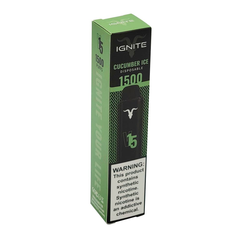 Anúncio: Vape Descartável Ignite V15 1500 Puffs Cucumber Ice – 5% Nicotina 850 mAh