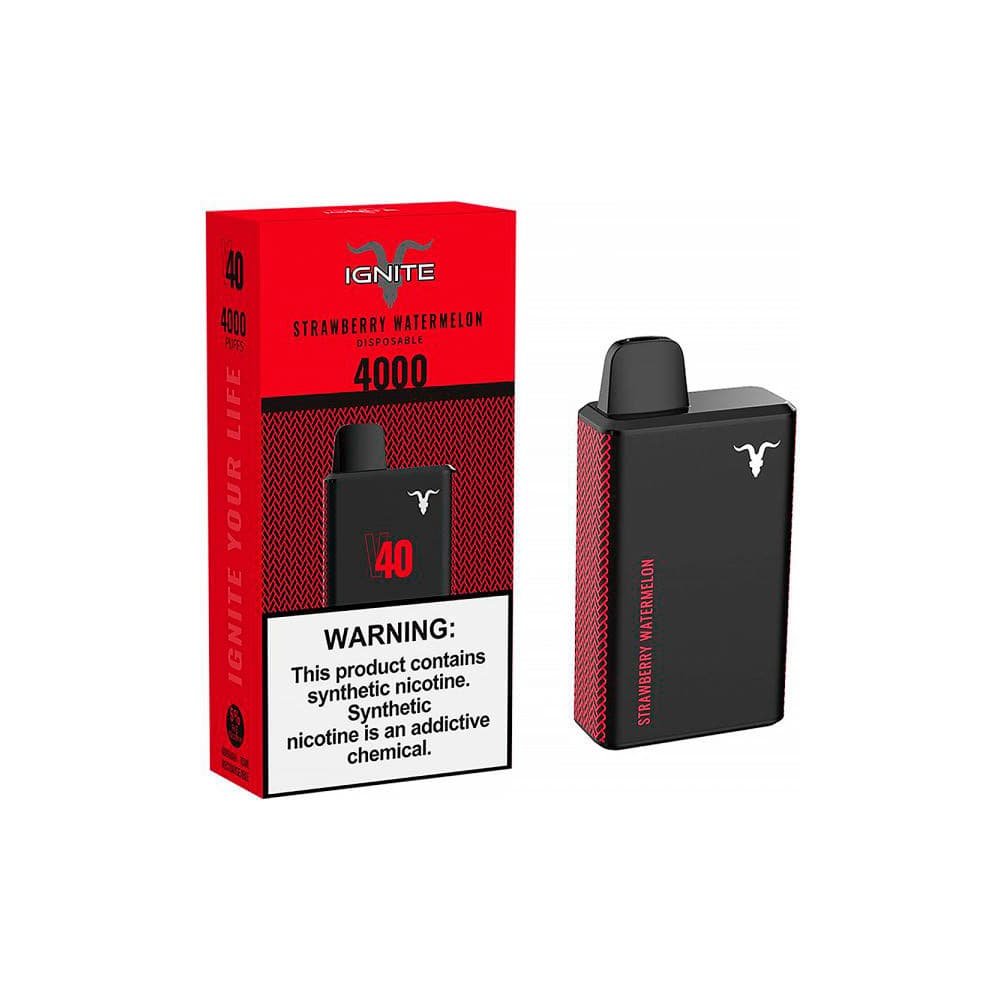 Anúncio: Vape Descartável Ignite V40 4000 Puffs Strawberry Watermelon – 5% Nicotina Bateria Recarregável 400 mAh
