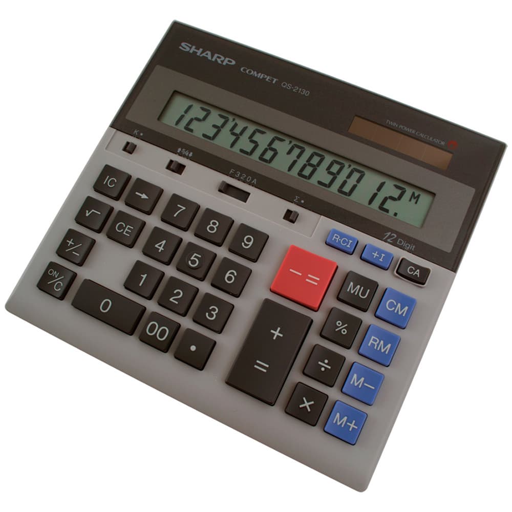 Anúncio: Calculadora Comercial Sharp QS-2130 de 12 Dígitos – Cinza
