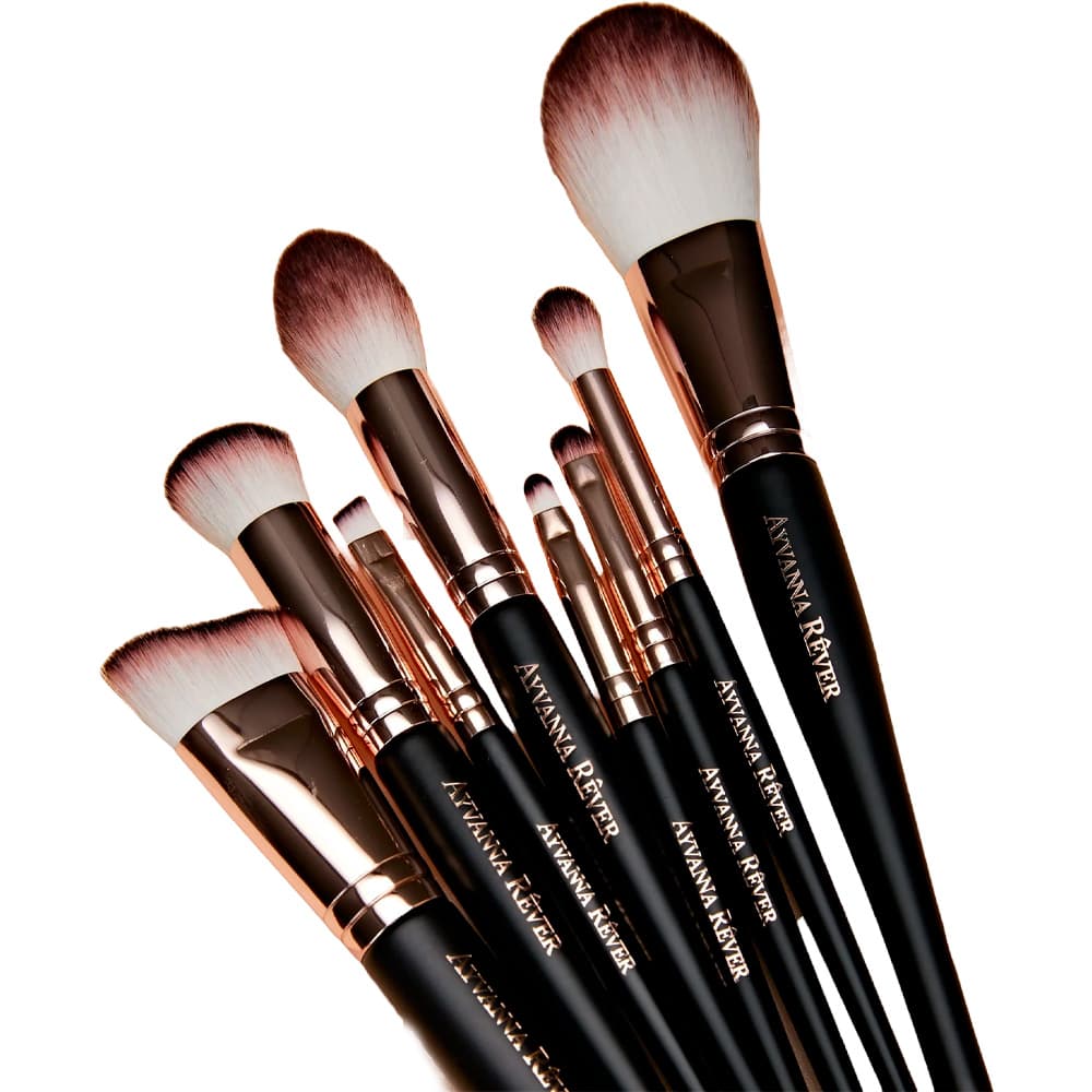 Anúncio: Kit de Pincéis de Maquiagem Ayvanna Rêver Ouro Rosa/Preto