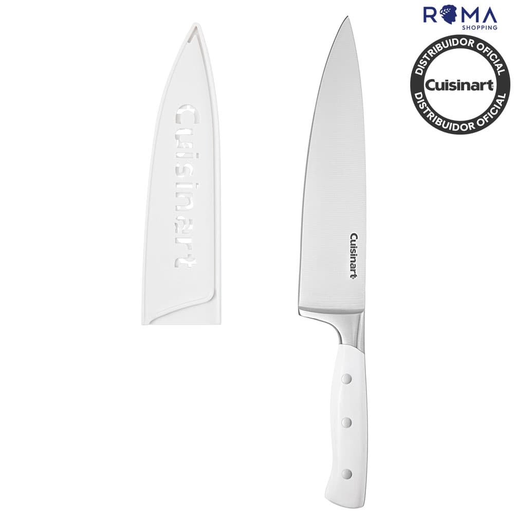 Anúncio: Faca do Chef Cuisinart TRCW-H8CFC Aço Alemão com Protetor de Lâmina 20CM Branco