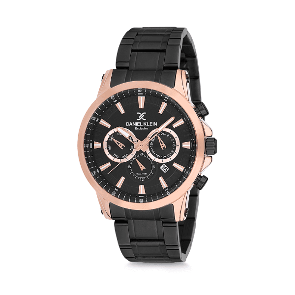 Anúncio: Relógio Analógico Masculino Daniel Klein Exclusive DK12224-2 - Preto e Rosa Ouro