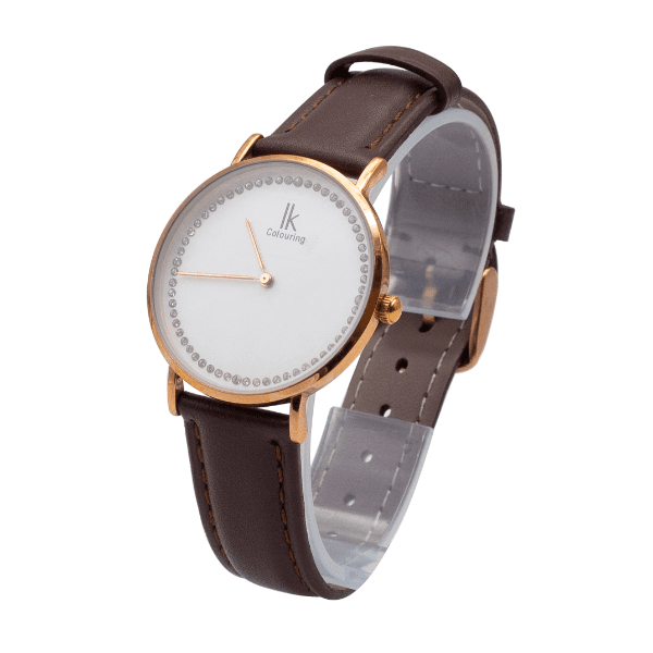 Anúncio: Relógio Analógico Feminino IK Colouring 98469L2-E com Pulseira de Couro - Preto/Dourado/Prata