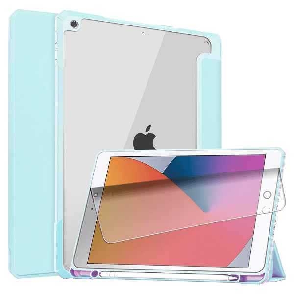 Anúncio: Capa Para Tablet / Ipad 10.2 4Life com Compartimento para Pencil - Transparente/Azul Claro