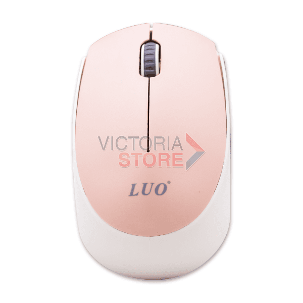 Anúncio: Mouse DPI Sem Fio Wireless Optical Luo LU-3046 / 1000 DPI / USB-A - Rosa Claro/Blanco