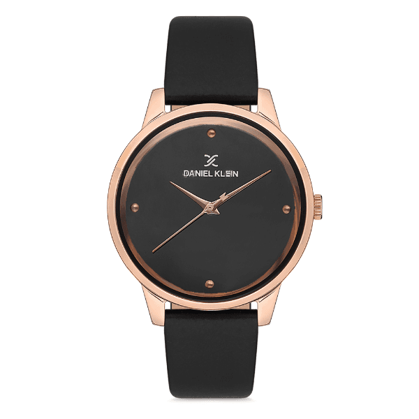 Anúncio: Reloj Analógico Femenino Daniel Klein DK.1.12685-5 Premium Ladies / Pulsera de Cuero Genuino - Preto/Rose Gold