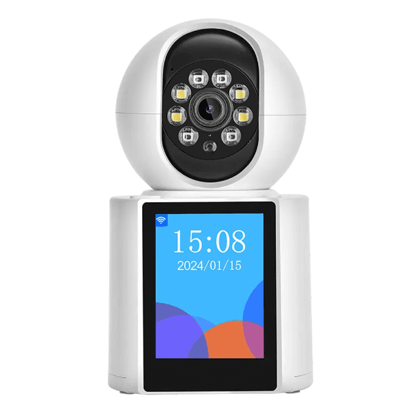 Anúncio: Camera de Segurança Panorâmica Video Calling Smart V1-30 / Wifi / 3.0MP / Microfone / Detecçao Humana / Visão Noturna / HD / Chamada de Video / Tela 2.8" / App Icsee - Branco