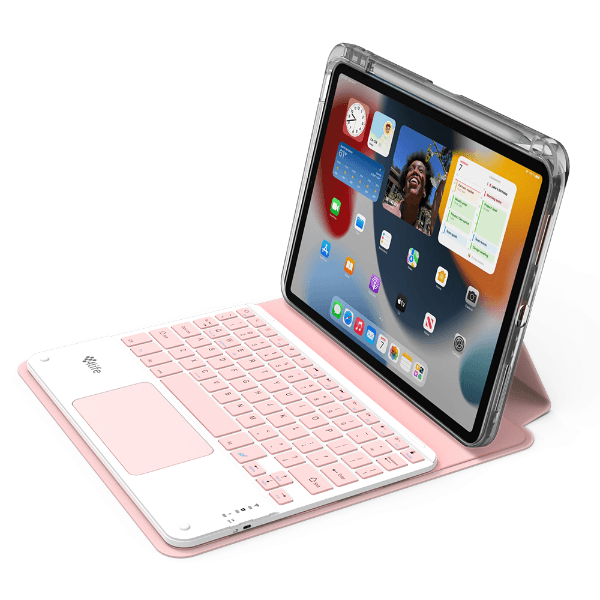 Anúncio: Capa Magnetica 4life Para iPad 10.2 (FL102360CTP) 360º / Com Teclado Wireless / Porta Pencil - Pink