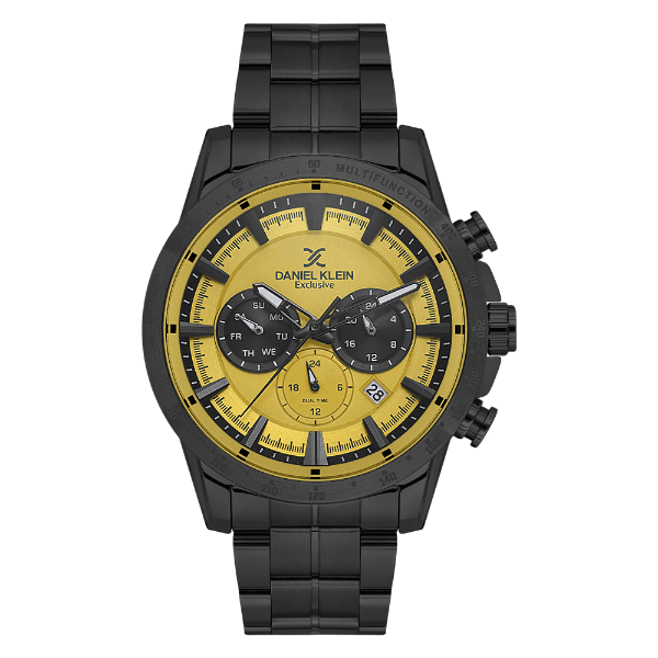 Anúncio: Relogio Analógico Masculino Daniel Klein DK.1.14005-4 Exclusive Gent / Pulseira de Aço Inoxidável - Preto/Amarelo