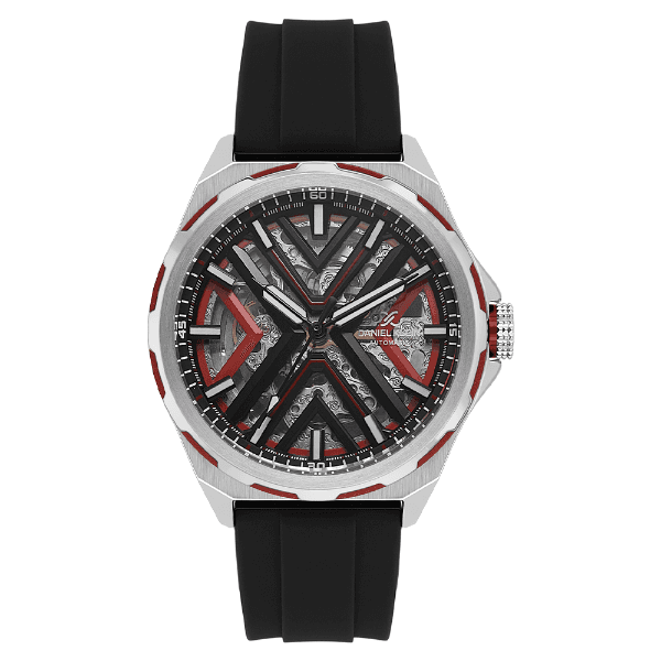 Anúncio: Relogio Analógico Masculino Daniel Klein DK.1.14017-4 Skeleton / Pulseira de Silicone - Preto/Prata