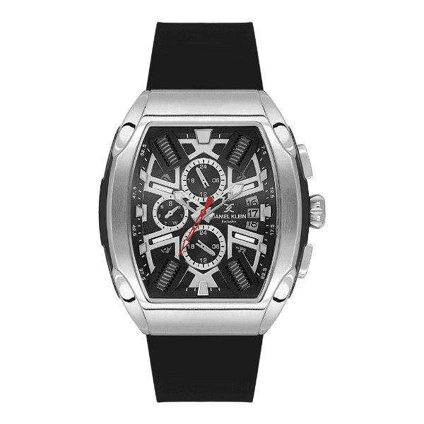 Anúncio: Relogio Analógico Masculino Daniel Klein DK.1.14028-1 Exclusive Gent / Pulseira de Silicone - Preto/Prata