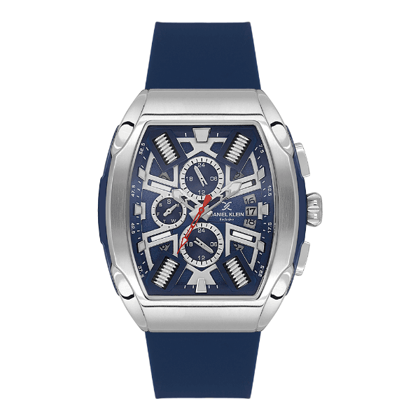 Anúncio: Relogio Analógico Masculino Daniel Klein DK.1.14028-2 Exclusive Gent / Pulseira de Silicone - Azul/Prata