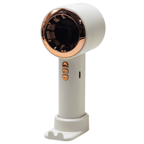 Anúncio: Mini Ventilador Portátil Hengda YQ10526 / 5 Velocidades / Recarregavel - Branco/Rose