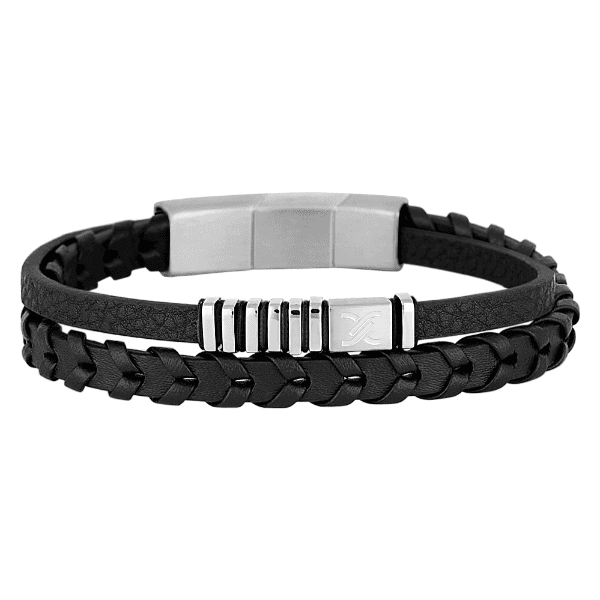 Anúncio: Pulseira Masculino Daniel Klein DKJ.14.10010-2 - Couro Preto/Prata