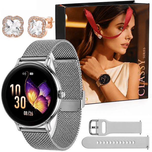 Anúncio: Relogio Smartwatch G-Tide Q2 Pro Com Bluetooth - Silver + Brinco + Pulseira