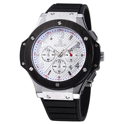 Anúncio: Relógio Analógico Megir Racing MN3002GBK-7 Masculino, Silicone - Preto e Prata