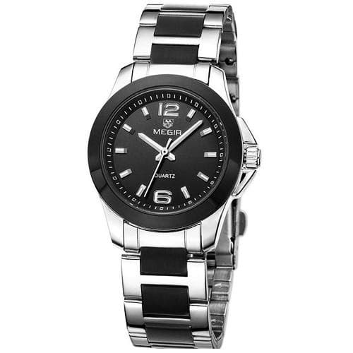 Anúncio: Relógio Analógico Megir MS5006L/BK-1 Feminino, Aço Inoxidável - Prata e Preto