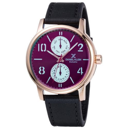 Anúncio: Relógio Analógico Daniel Klein Exclusive DK11842-4 Masculino, Couro - Preto, Rosa Ouro e Roxo