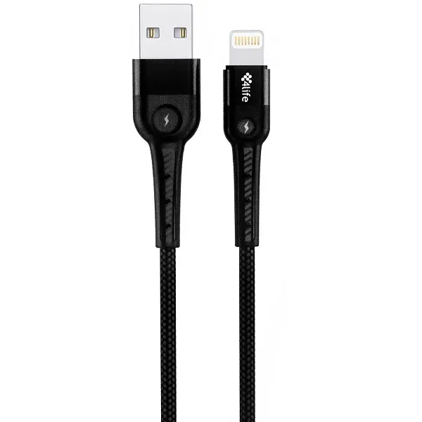 Cabo 4LIFE FLT2AL1B USB A Lightning 1M Preto