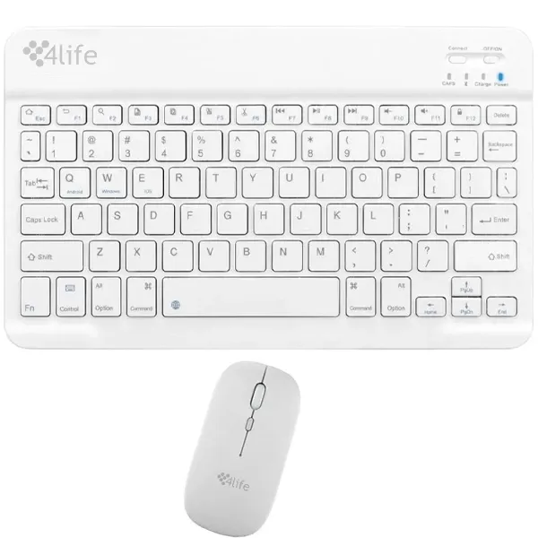 Kit Teclado + Mouse Wireless 4LIFE FL030WT White