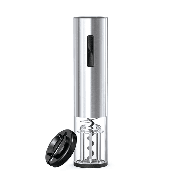 Abridor de Vinho Elétrico Recarregável USB 9W 1200mAh Aço Inox - Prata