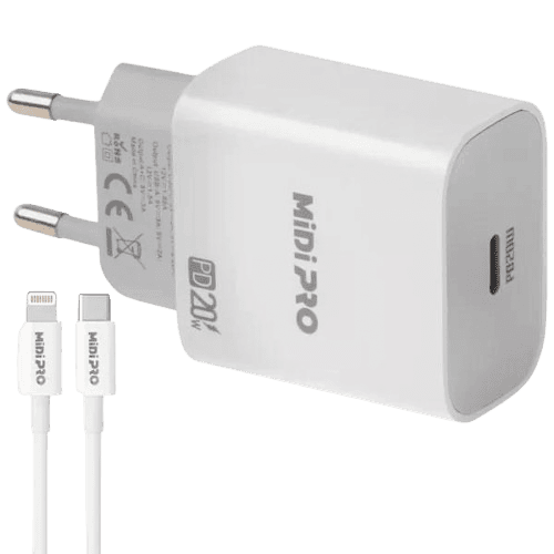 Ac Celular Fonte Midi Pro Mdp-20W 2USB-C C/Cabo Branco