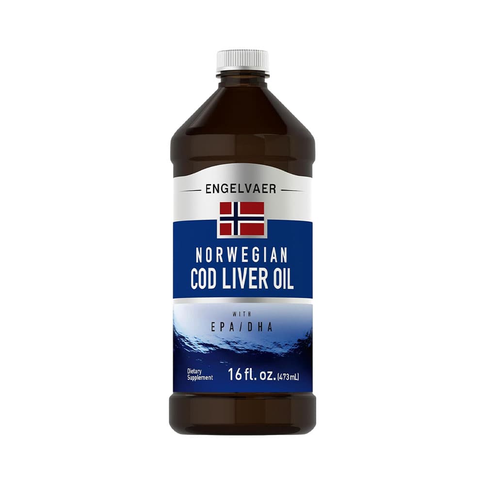 Óleo de Fígado de Bacalhau Piping Rock Engelvaer Norueguês 473ml