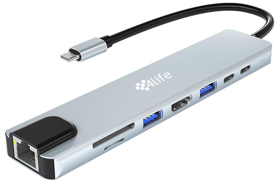 Adaptador 4Life Hub Tipo-C 8 Em 1 - FL8APRO