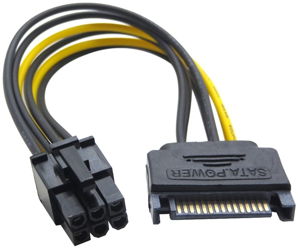 Adaptador Hld de 15 Pinos SATA para 6 Pinos Pci Express