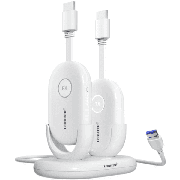 Adaptador HDMI Wireless Extender Lemorele G500 Transmissor e Receptor 1080P 2000Mah Branco