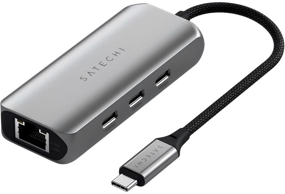 Adaptador Hub USB-C 4 Em 1 Satechi com Ethernet de 2,5 Gigabit St-H3C25EM
