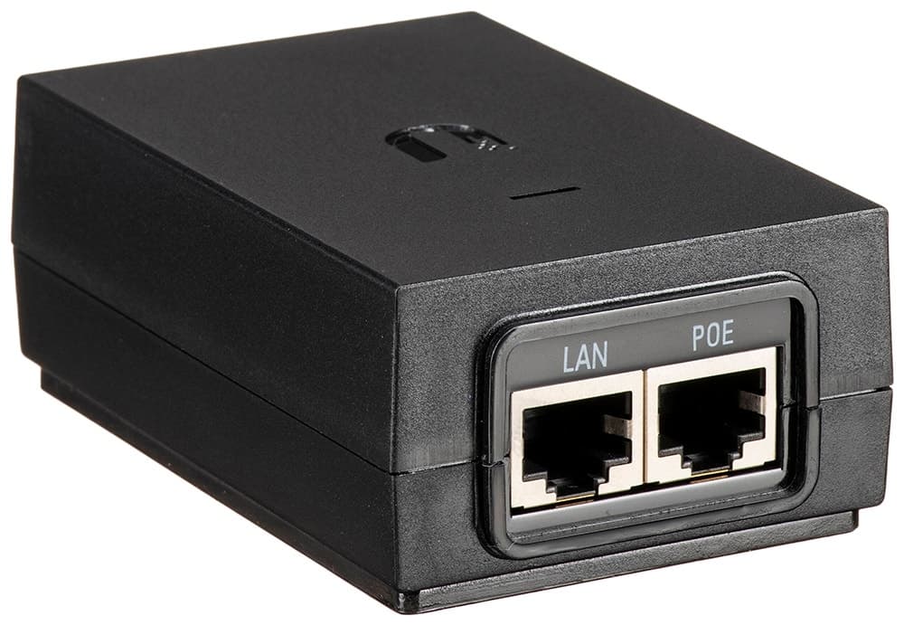 Adaptador Ubiquiti PoE-48-24W-G-BR com Porta Lan Gigabit Preto