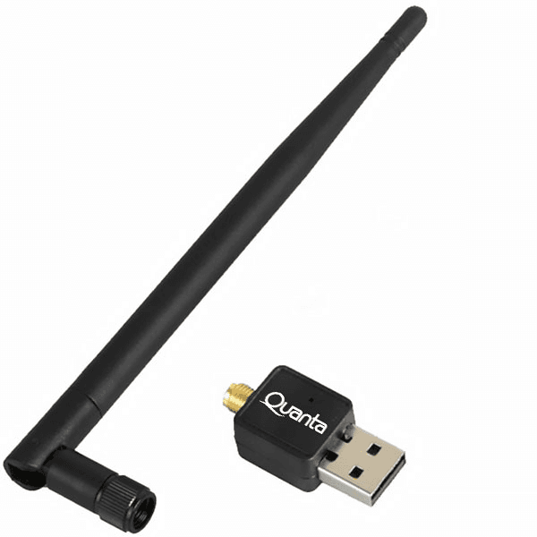 Adaptador USB Wireless Quanta Qtaa150 150Mbps 2.4GHz Preto