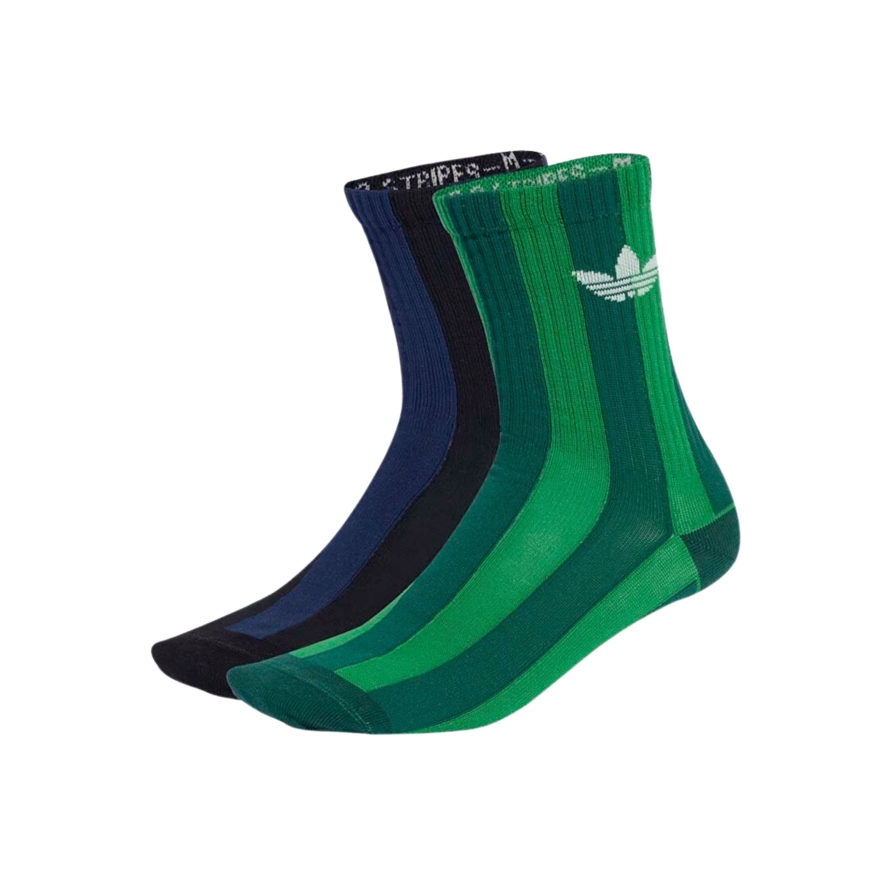Meias Adidas Striped Cr S 2P Jw7984 (L) Verde/Azul