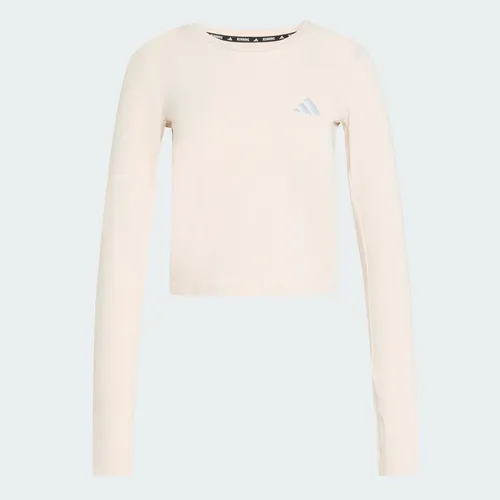 Camiseta Adidas Feminina Manga Longa Run Essentials Beige Tam. M