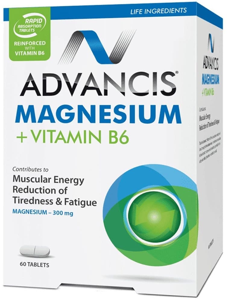 Suplemento Advancis Magnésio + Vitamina B6 300MG (60 Tabletes)