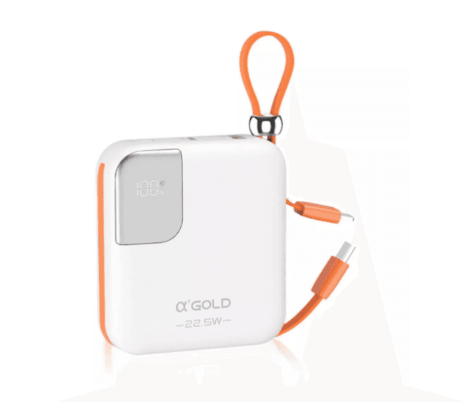 Carregador A'Gold Pro Bte-48A 10000mAh Turbo & Pd 22.5W Branco/Laranja