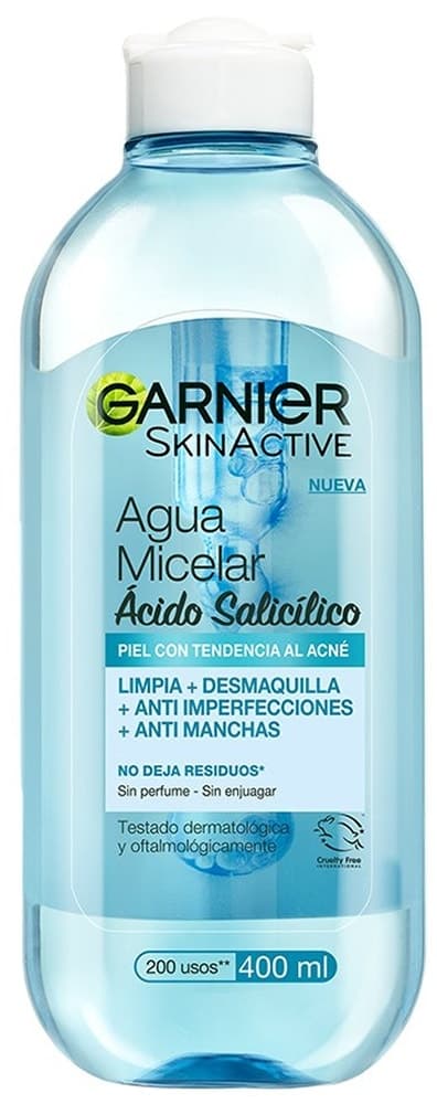Água Micelar Garnier Skin Active com Ácido Salicílico 400mL