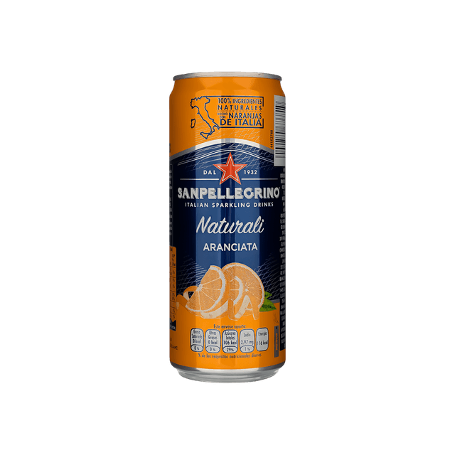 Água Mineral Gaseificada Sanpellegrino Aranciata 330ml Lata