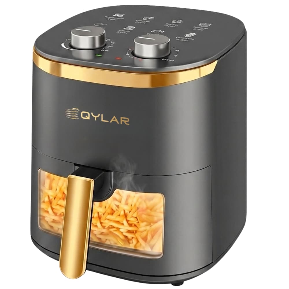 Air Fryer Qylar Fry Lux Qy-0612 1400W 220V 6L - Preto/Dourado