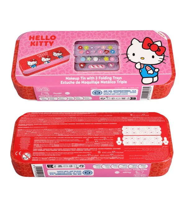 Estojo de Maquiagem Air-Val Hello Kitty Metálico