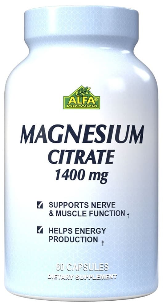 Citrato de Magnésio Alfa Vitamins 1400MG (60 Cápsulas)