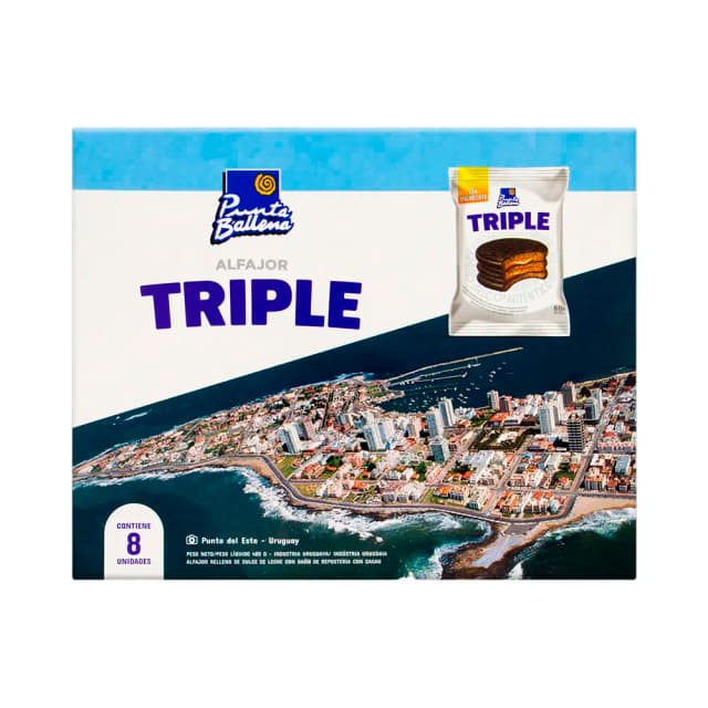 Alfajor Punta Ballena Triple 60 G X 8 Unidades