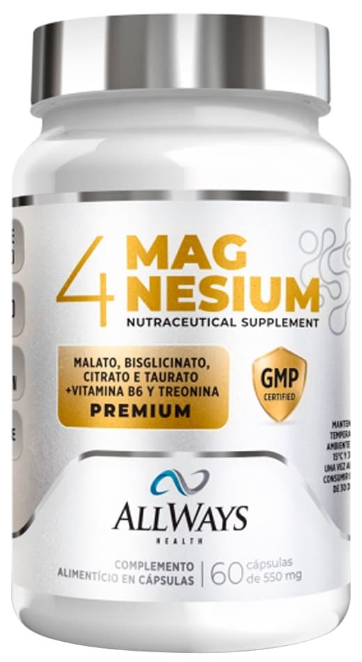 Suplemento Allways Health 4 Magnesium 550MG (60 Cápsulas)