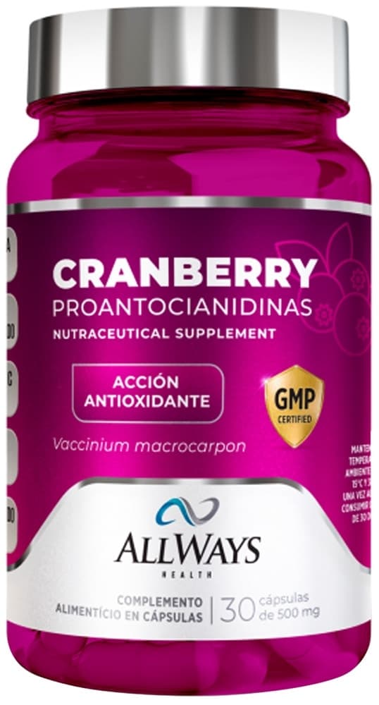Suplemento Allways Health Cranberry 500MG (30 Cápsulas)