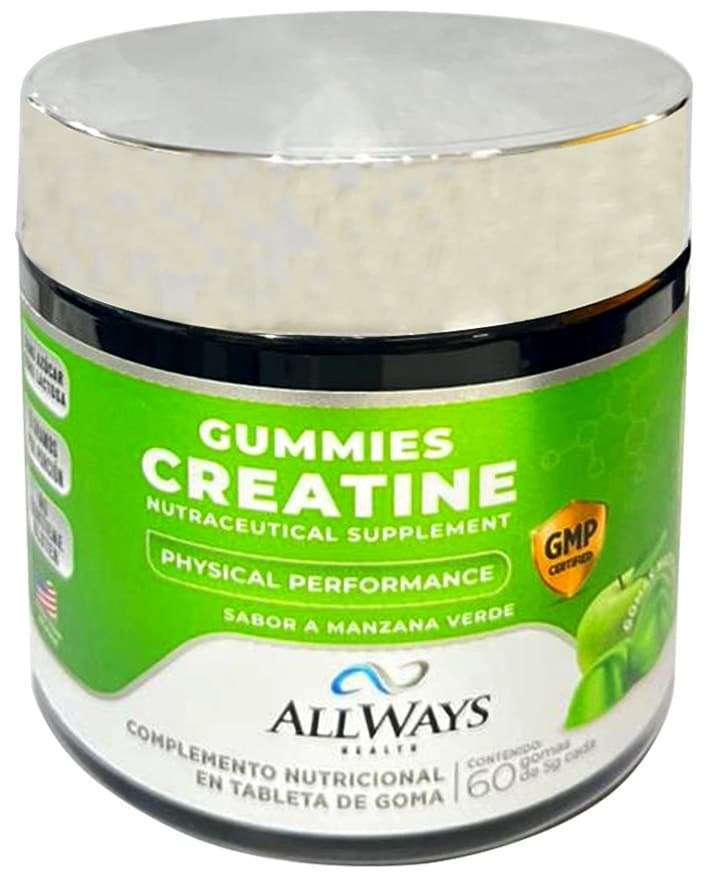 Suplemento Allways Health Creatina Maçã Verde (60 Gummies)