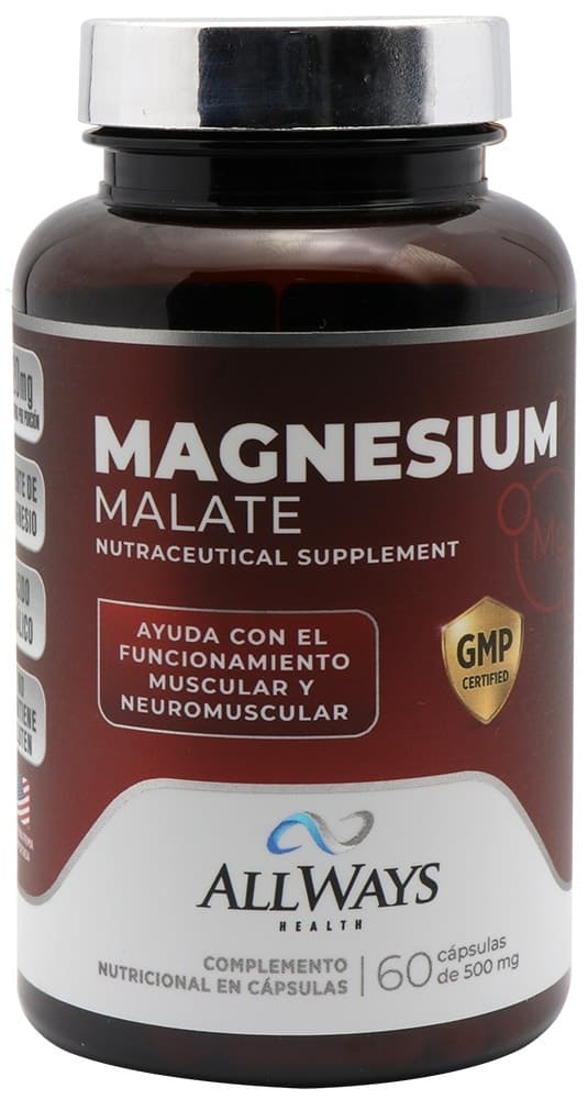 Suplemento Allways Health Magnesium Malate 120MG (60 Cápsulas)
