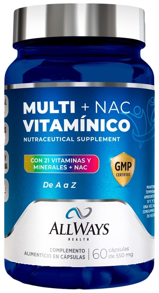 Vitamínico Allways Health Multi + Nac 550MG (60 Cápsulas)